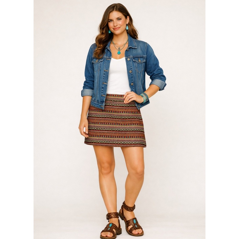 Brazilian Mini Skirt Womens 10 Woven Cotton Tribal Festival Western Boho‎
